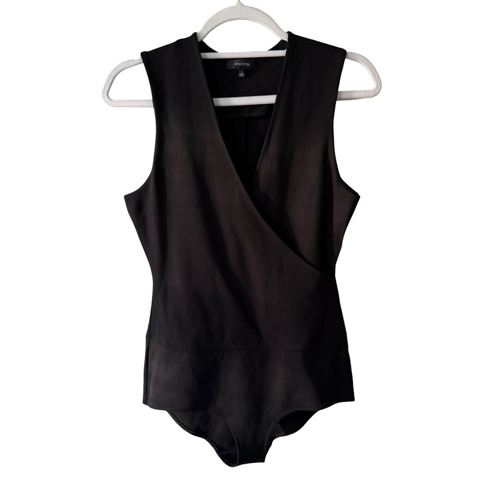 Babaton Aritzia Black Sleeveless Bodysuit Size S Chic Minimalist Work Layering